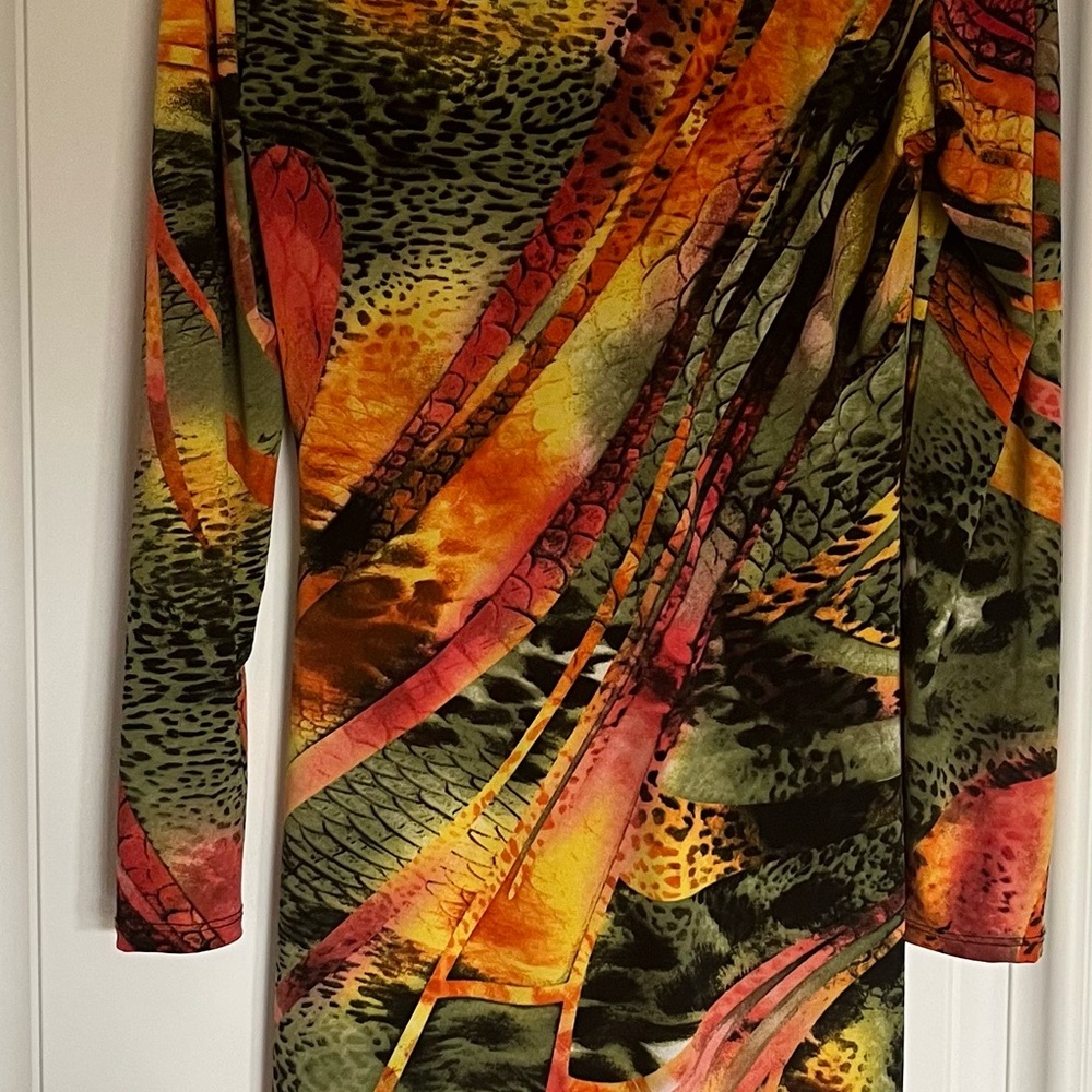 Multicolor Patterned Dress